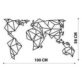 Wallity World Map Metal Decor